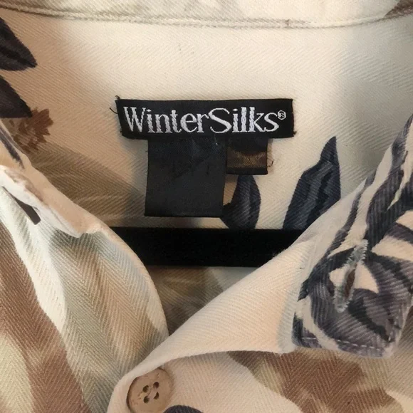 WinterSilks vintage silk Hawaiian style button down collared shirt - Picture 2 of 8